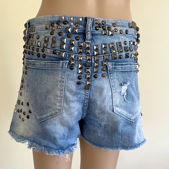 Blank NYC studded distressed shorts with neon details size 30 - Picture 12 of 15